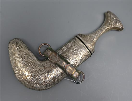 A silver cased jambiya